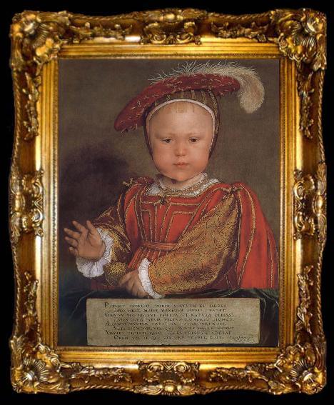 framed  Hans Holbein Childhood portrait of Edward V, ta009-2